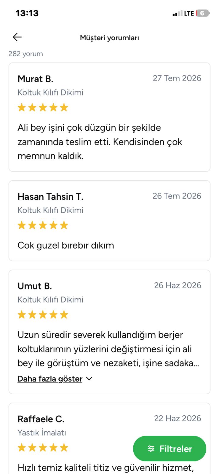 Guraba Örtü müşteri yorumu belgesi