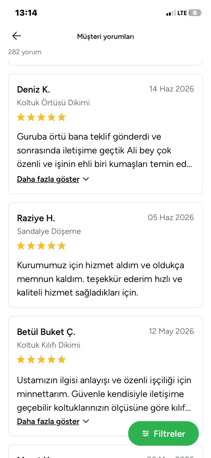Guraba Örtü müşteri yorumu belgesi
