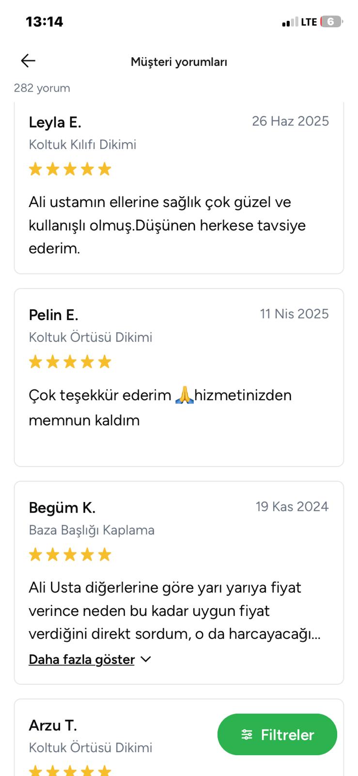 Guraba Örtü müşteri yorumu belgesi